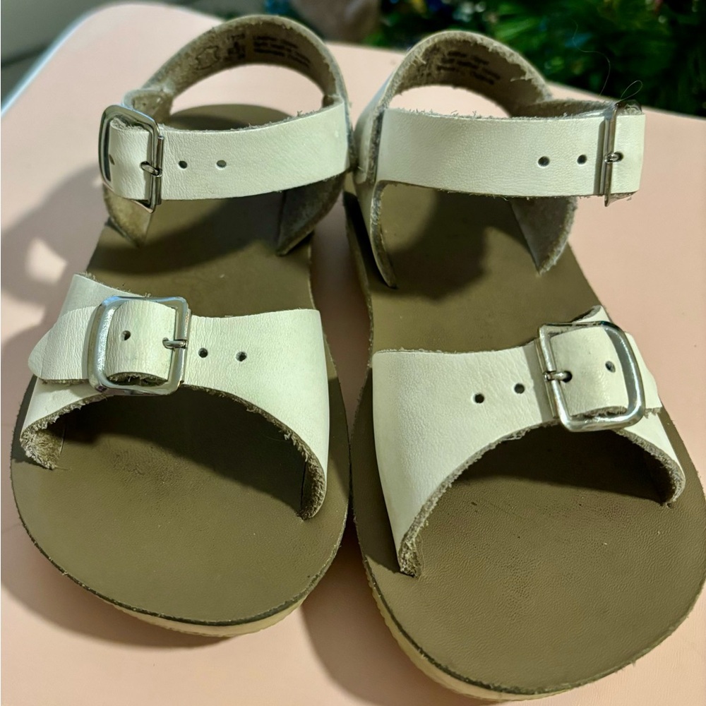 Toddler 8 sun sandals white